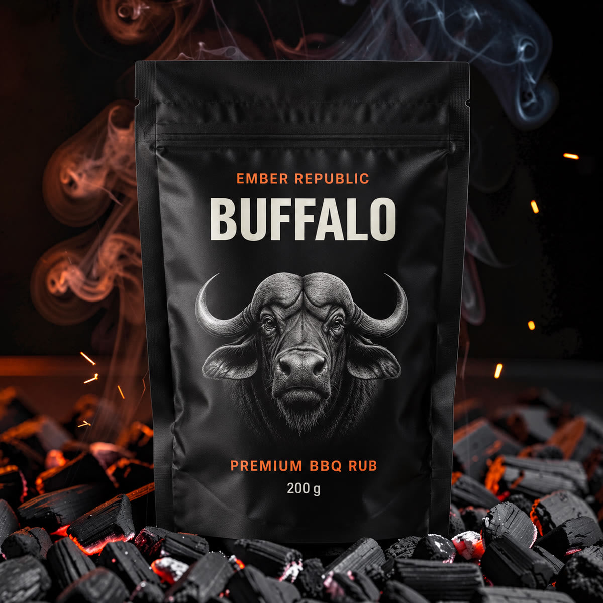 Ember Republic Buffalo Lowveld Sweet Ash BBQ Rub, premium pork rub, 200g
