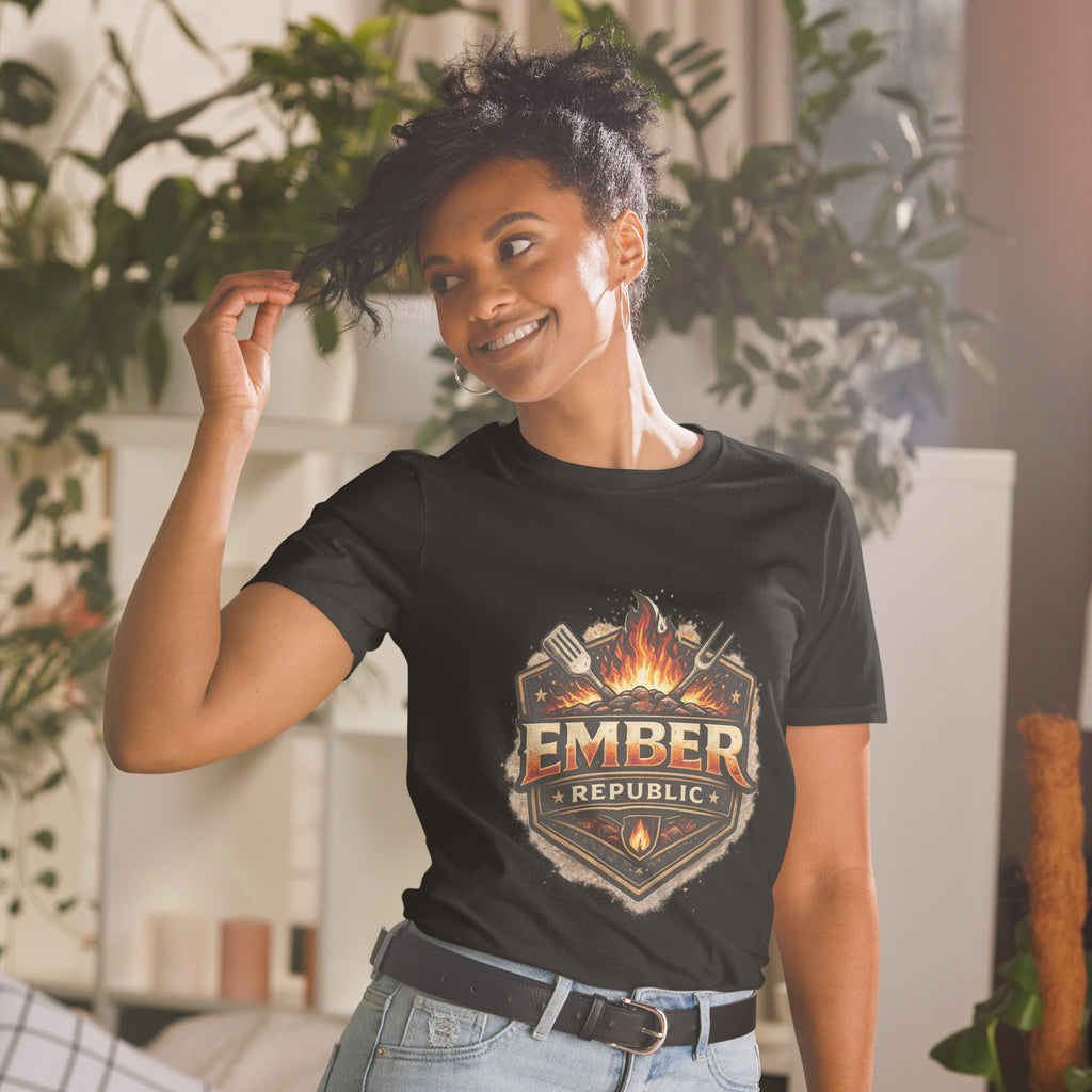 Ember Republic Short-Sleeve Unisex Tee in black, front view