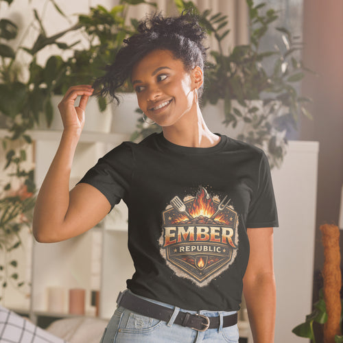 Ember Republic Short-Sleeve Unisex Tee in black, front view