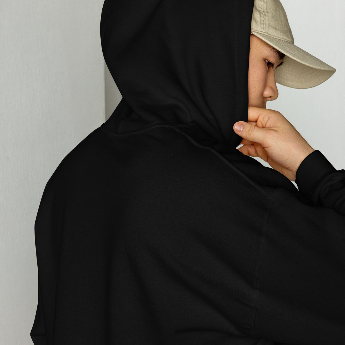 Ember Republic Unisex Hoodie in black, back view